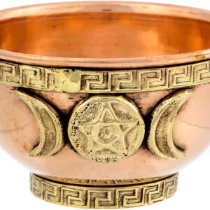 Triple Moon Copper Offering Bowl