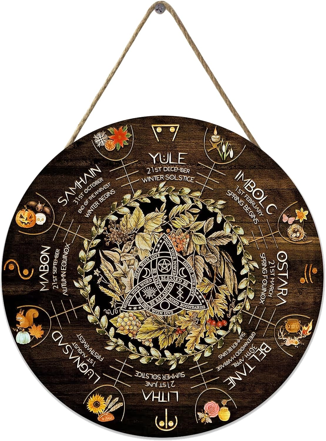 Wheel Year Wood Sign